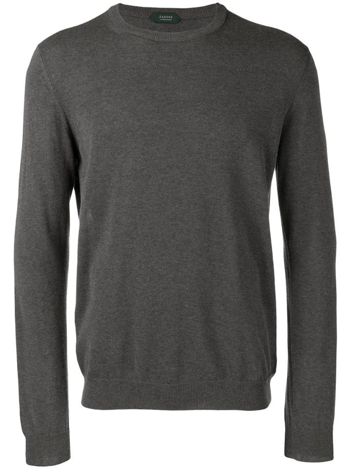 Zanone Knitted Crewneck Jumper - Grey
