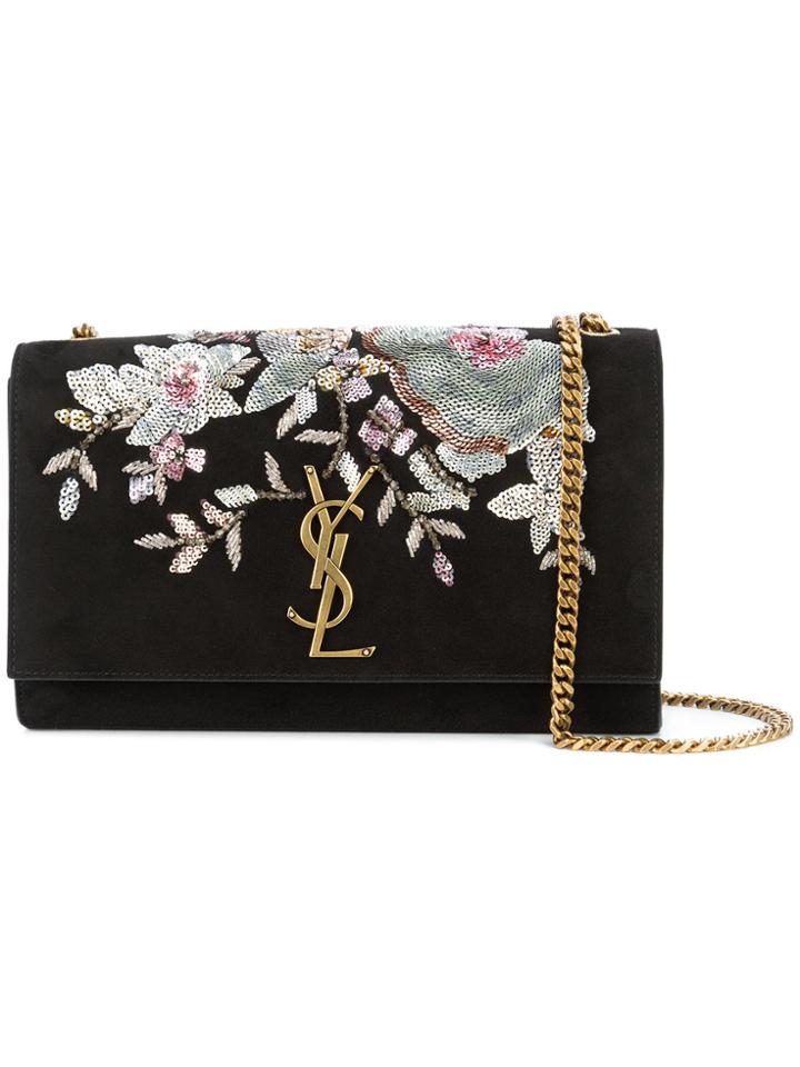 Saint Laurent Medium Kate Embellished Shoulder Bag - Black