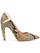 Just Cavalli Snakeskin Effect Pumps - Nude & Neutrals