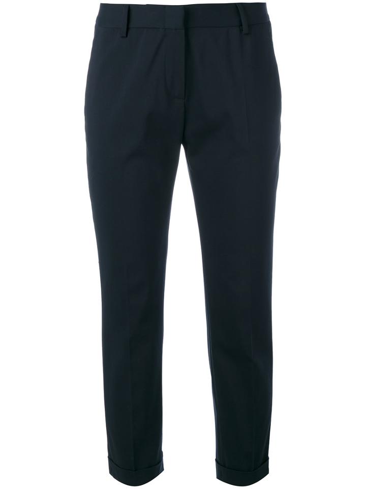 Tonello - Cropped Tailored Trousers - Women - Cotton/polyester/cupro/pbt Elite - 48, Women's, Blue, Cotton/polyester/cupro/pbt Elite