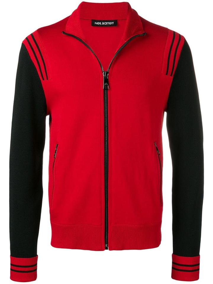Neil Barrett Zipped Track Top - Red
