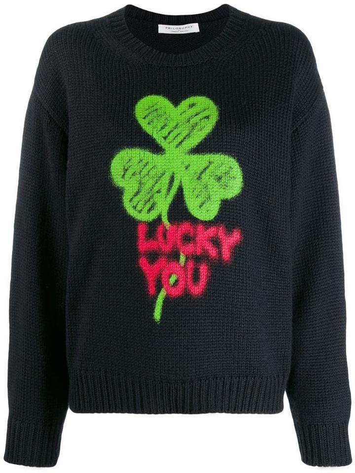 Philosophy Di Lorenzo Serafini Clover Intarsia Jumper - Black
