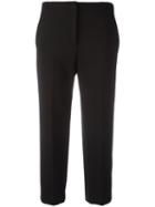 Theory Cropped Cigarette Trousers, Women's, Size: 6, Black, Polyester/viscose/spandex/elastane/polyurethane