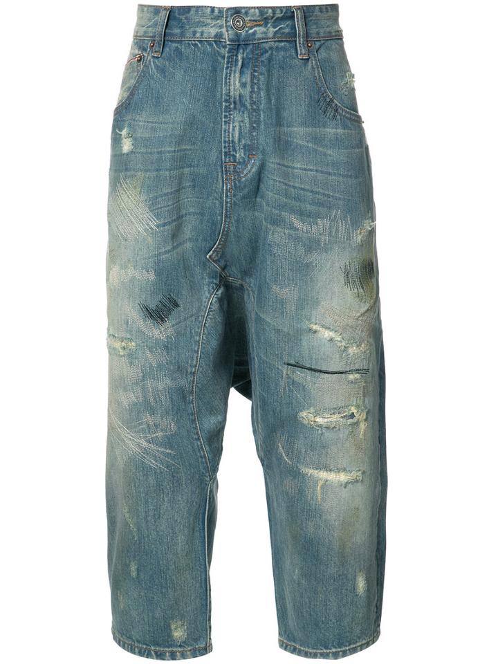 Mostly Heard Rarely Seen Cropped Jeans, Men's, Size: 32, Blue, Cotton