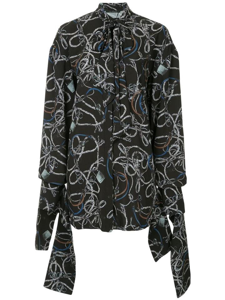 Rokh Chain Print Blouse - Black