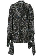 Rokh Chain Print Blouse - Black