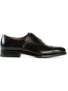 Salvatore Ferragamo Classic Oxford Shoes, Men's, Size: 6.5, Black, Leather/calf Leather/rubber