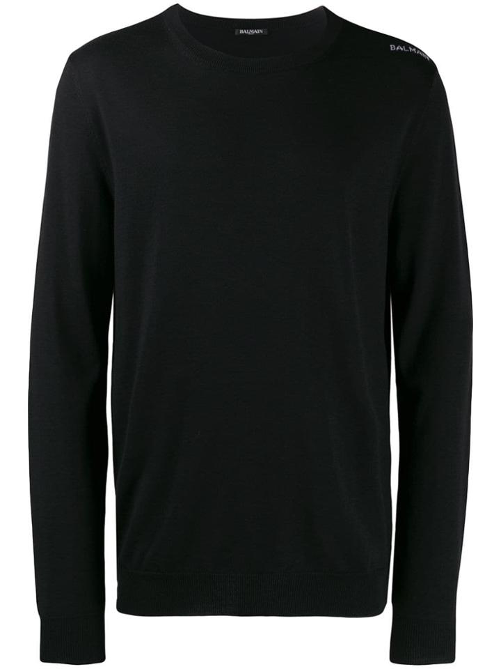 Balmain Side Zipped Jumper - Black