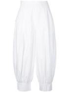 Delpozo Pleated Cropped Trousers - White