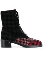 Laurence Dacade Tartan Lace-up Boots - Black