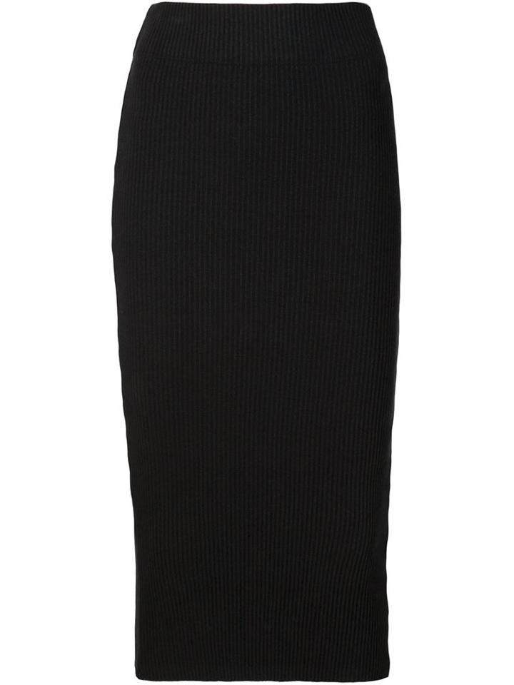 James Perse 'skinny' Ribbed Skirt, Women's, Size: 1, Black, Cotton/spandex/elastane
