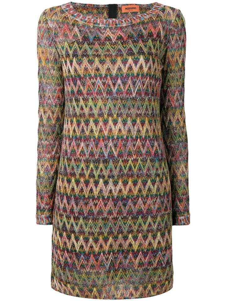 Missoni Knitted Zigzag Dress - Gold