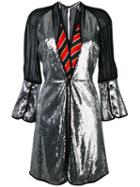 Marco De Vincenzo - Panelled Metallic (grey) Dress - Women - Silk/polyamide/polyester/viscose - 42, Silk/polyamide/polyester/viscose