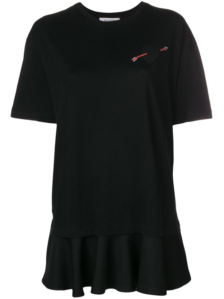 Valentino Embellished Heart T-shirt - Black