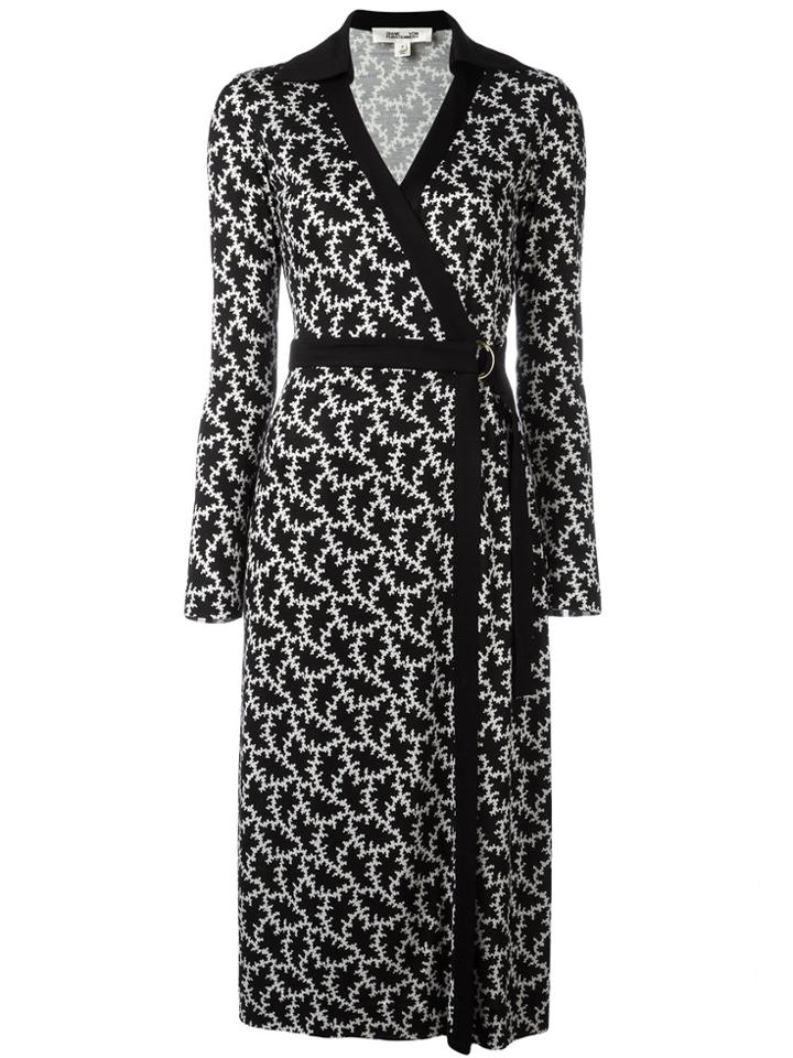 Dvf Diane Von Furstenberg Printed Wrap Dress - Black