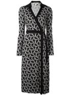 Dvf Diane Von Furstenberg Printed Wrap Dress - Black