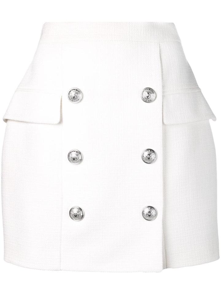 Balmain Double Breasted Skirt - White