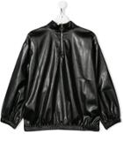 Andorine Teen Faux Leather Sweater - Black