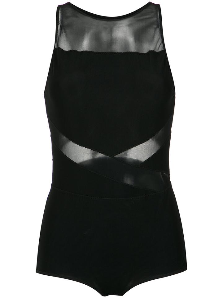 Giuliana Romanno - Mesh Bodysuit - Women - Polyamide/spandex/elastane - M, Black, Polyamide/spandex/elastane