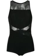 Giuliana Romanno - Mesh Bodysuit - Women - Polyamide/spandex/elastane - M, Black, Polyamide/spandex/elastane