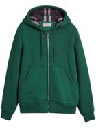 Burberry Check Detail Hooded Sweatshirt - Green