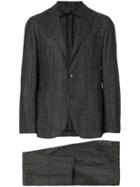 Tagliatore Checkered Print Two Piece Suit - Grey