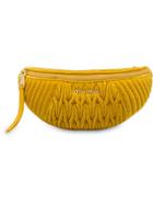 Miu Miu Matelassé Belt Bag - Yellow