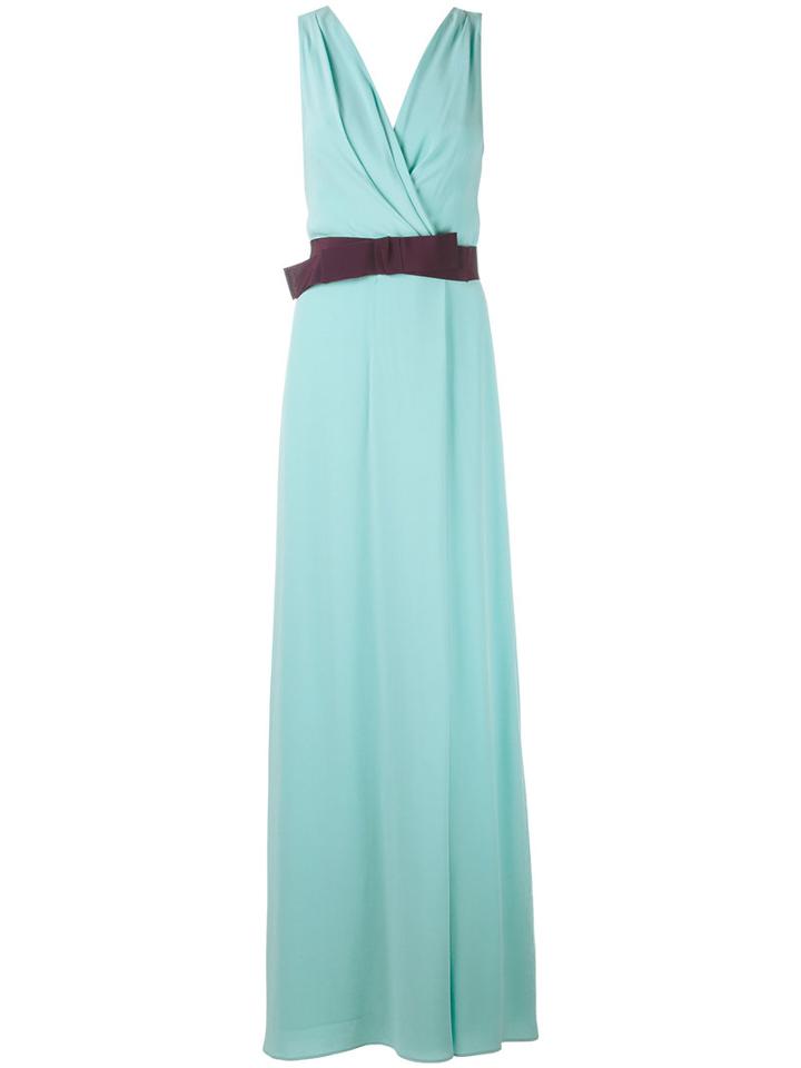Max Mara - Belted Long Dress - Women - Silk - 48, Green, Silk