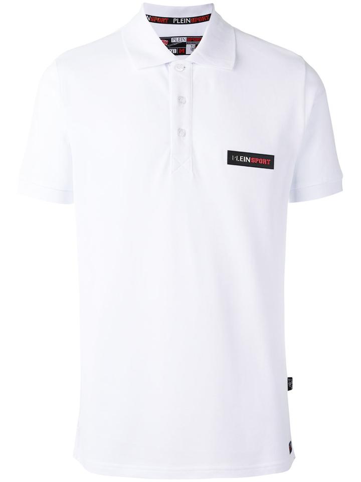 Plein Sport Chest Patch Polo Shirt, Men's, Size: Medium, White, Cotton