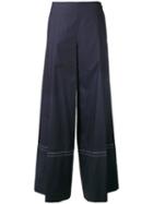 Sonia Rykiel Flared Trousers, Women's, Size: 38, Blue, Cotton
