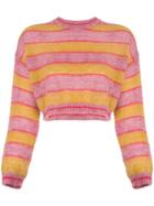 Alberta Ferretti Cropped Design Sweater - Yellow & Orange