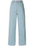 Koché Stripe Detail Wide Leg Jeans - Blue