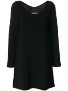 Boutique Moschino Buttoned Sleeve V-neck Dress - Black