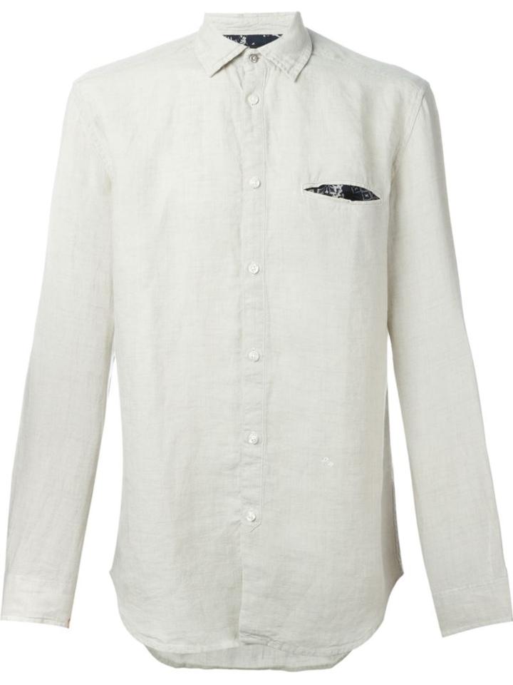 Diesel S-asak Shirt, Men's, Size: L, Nude/neutrals, Linen/flax/viscose