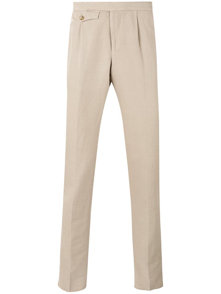 Incotex - Classic Tapered Trousers - Men - Cotton/linen/flax - 54, Nude/neutrals, Cotton/linen/flax