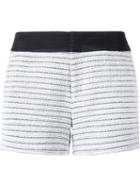 Loveless Contrast Trim Tweed Shorts, Women's, Size: 34, White, Cotton/nylon/polyester