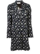 Wunderkind 'african Wax' Print Raw Coat, Women's, Size: 36, Blue, Silk/cotton/spandex/elastane/virgin Wool