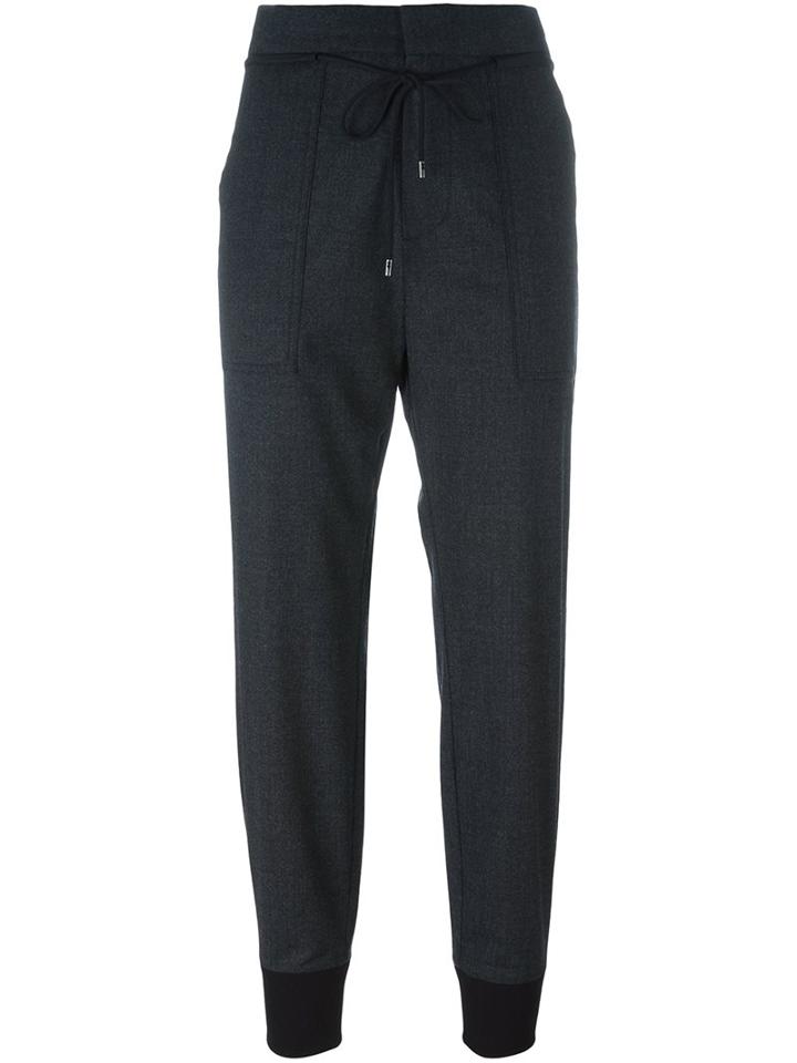 Diesel Black Gold Tapered Cropped Trousers, Women's, Size: 42, Grey, Spandex/elastane/virgin Wool