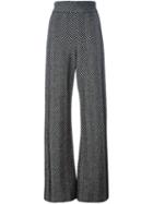 Blumarine Herringbone Knit Trousers, Women's, Size: 42, Black, Polyamide/polyester/viscose/wool