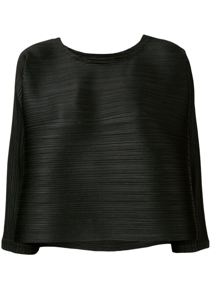 Pleats Please By Issey Miyake A-line Cropped Blouse - Black