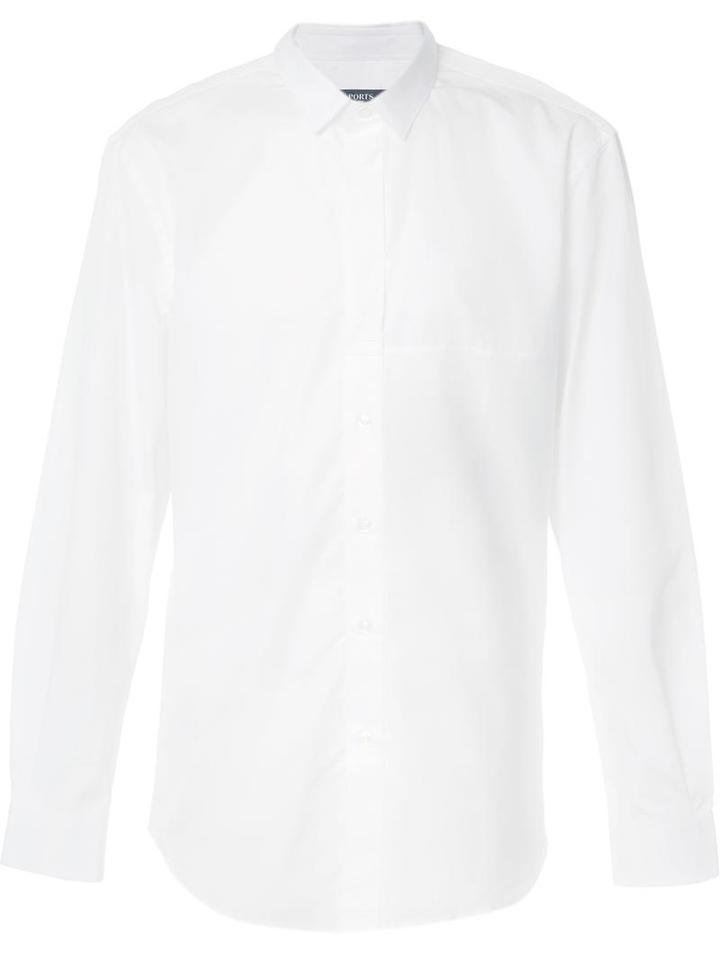 Ports 1961 Panelled Button Shirt, Men's, Size: 52, White, Cotton