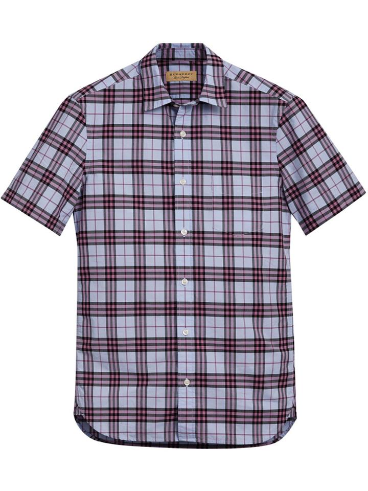 Burberry Short-sleeve Check Shirt - Blue