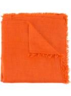 Faliero Sarti Frayed Scarf, Adult Unisex, Yellow/orange, Silk/cashmere