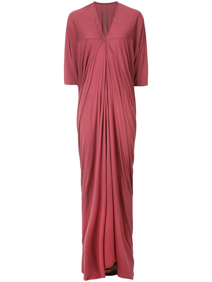 Rick Owens Lilies - V-neck Maxi Dress - Women - Cotton/polyamide/viscose - 38, Red, Cotton/polyamide/viscose