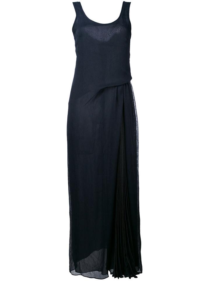 Emporio Armani - Draped Maxi Dress - Women - Polyester/viscose - 44, Blue, Polyester/viscose
