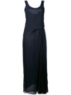Emporio Armani - Draped Maxi Dress - Women - Polyester/viscose - 44, Blue, Polyester/viscose