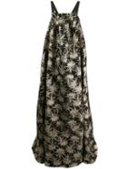 Rochas Floral Embroidered Evening Gown - Black