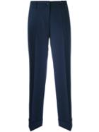 Alberto Biani Tailored Cropped Trousers, Women's, Size: 44, Blue, Cotton/spandex/elastane/virgin Wool