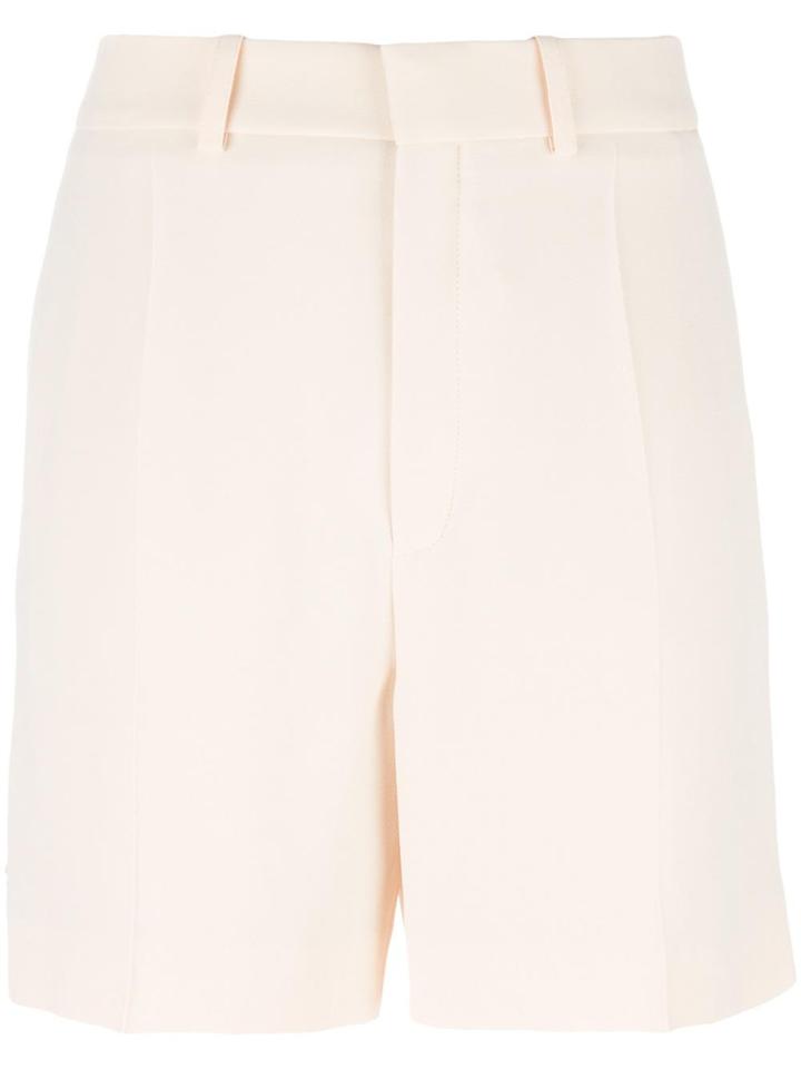 Chloé Embroidered Trim Tailored Shorts - Nude & Neutrals
