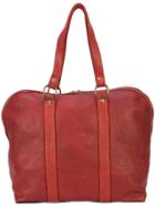 Guidi Top Zip Tote Bag - Red